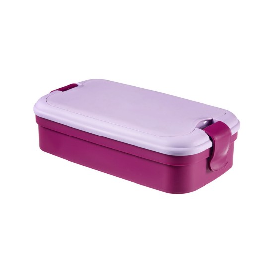 Food container with cutlery set, plastic, Purple - Curver