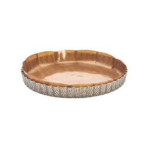 Perforated tart mould, with baking paper included, stainless steel, 24 cm - de Buyer