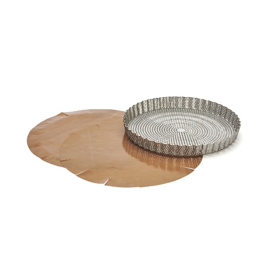 Перфорирана форма за тарти с включена тава за печене, неръждаема стомана, 24 см - de Buyer