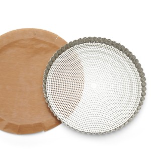 Stampo per crostata forato, con carta da forno inclusa, acciaio inossidabile, 28 cm - de Buyer