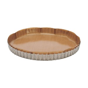 Perforated tart mould, with baking paper included, stainless steel, 28 cm - de Buyer