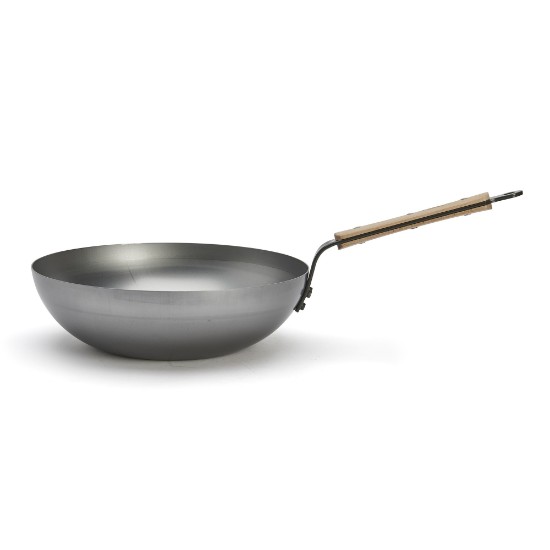 Kulatý wok, ocel, 28 cm, "Mineral B Bois" - de Buyer