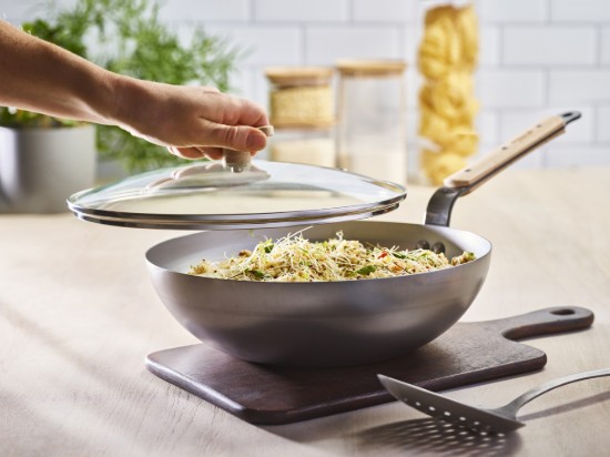 Wok redondo, acero, 28 cm, "Mineral B Bois" - de Buyer