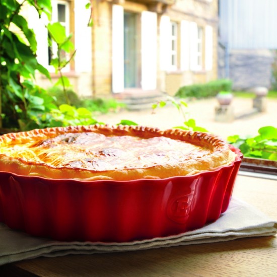 Tart dish, ceramic, 24.5 cm/1.15 l, Burgundy - Emile Henry