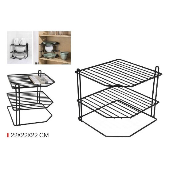 Кухненски ъглов органайзер, метален, 22 × 22 × 22 см - Confortime