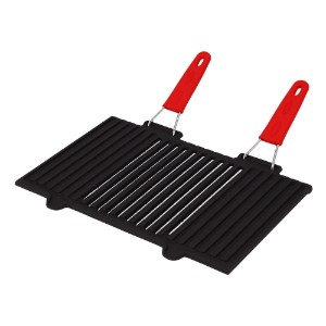 Cast iron grill, 45x25 cm, with double handle - LAVA brand
