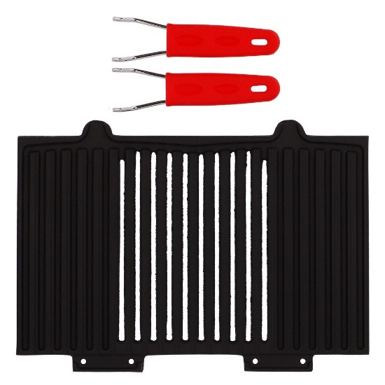 Cast iron grill, 45x25 cm, with double handle - LAVA brand
