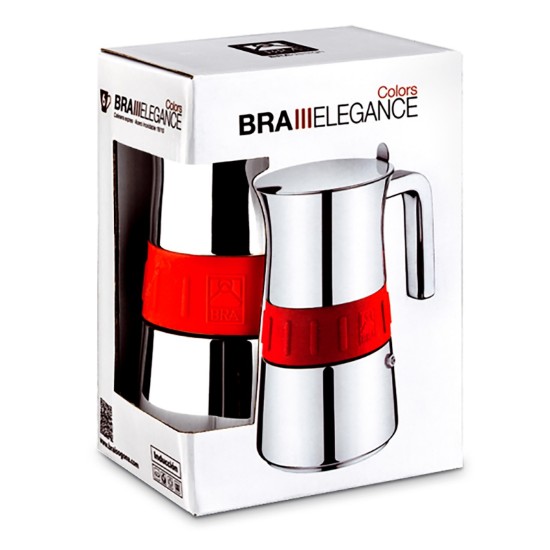 Coffee maker, stainless steel, 500 ml, "Elegance", Red - BRA