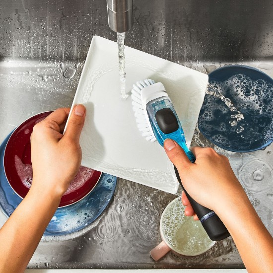 Spazzola per piatti con dosatore di sapone, 23,6 cm - OXO