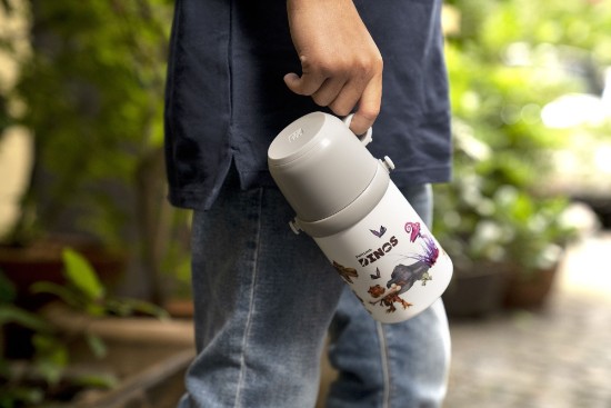 Värmeisolerande flaska för barn, rostfritt stål, 380 ml, WHITE-GREY - Zwilling