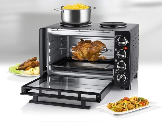 Horno eléctrico con 2 fogones, "All in One", 30L, 1500W - Unold
