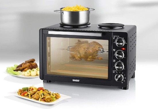 Horno eléctrico con 2 fogones, "All in One", 30L, 1500W - Unold