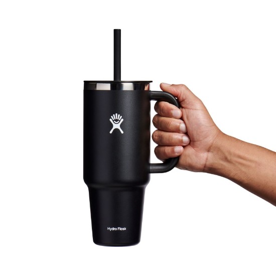 Termisk isoleret tumbler, rustfrit stål, 1,18L, 'All Around Travel', Black  - Hydro Flask