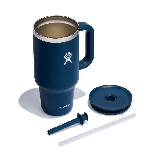 Thermally insulated tumbler, stainless steel, 950ml, 'All Around Travel', Indigo - Hydro Flask
