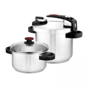 Pressure cooker set, stainless steel, 4 L + 7 L, "Tekna" - BRA