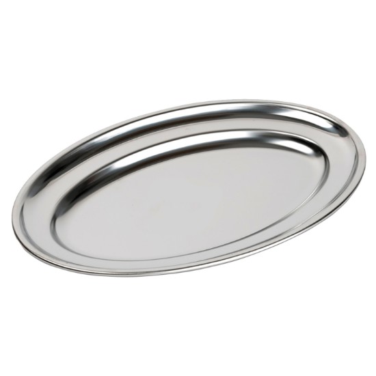 Oval serveringsbricka, rostfritt stål, 45 × 28 cm, "Latina" - BRA