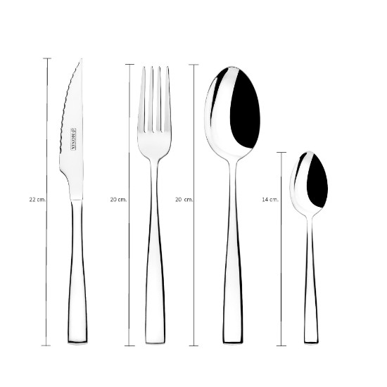 75-piece cutlery set, stainless steel, "Siena" - Monix