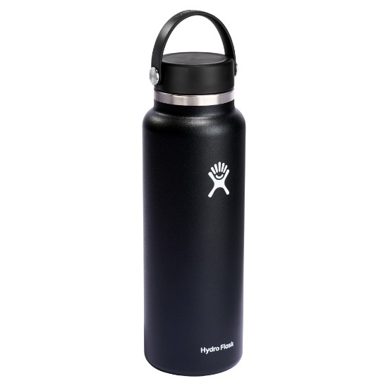 Värmeisolerande flaska, rostfritt stål, 1,18L, "Wide Mouth", Black - Hydro Flask