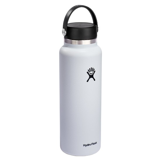 Värmeisolerande flaska, rostfritt stål, 1,18L, "Wide Mouth", White - Hydro Flask