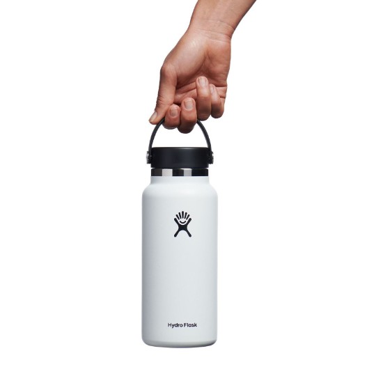 Thermisch isolerende fles, roestvrij staal, 950 ml, "Wide Mouth", White - Hydro Flask