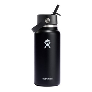 Hőszigetelő palack, rozsdamentes acél, 950ml, "Wide Straw", Black - Hydro Flask