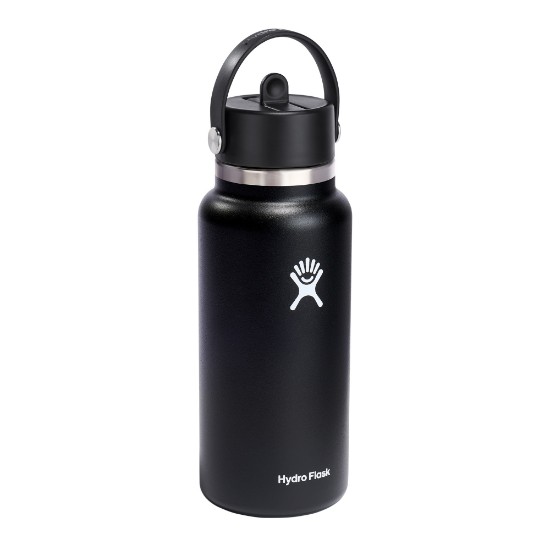 Thermisch isolerende fles, roestvrij staal, 950 ml, "Wide Straw", Black - Hydro Flask