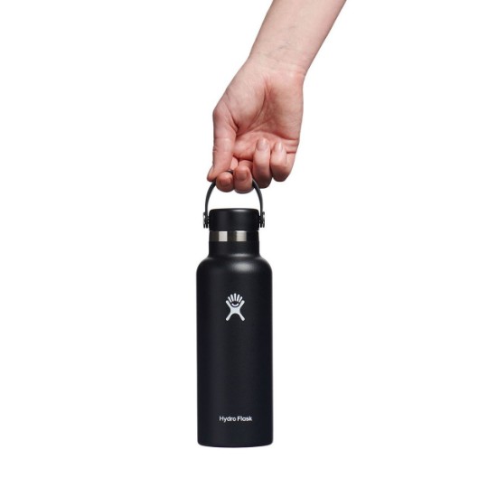Бутылка термоизоляционная, нержавеющая сталь, 530мл, "Standard", Black - Hydro Flask