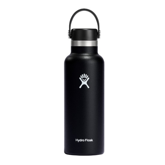 Buidéal teirmeach-inslithe, cruach dhosmálta, 530ml, "Standard", Black - Hydro Flask