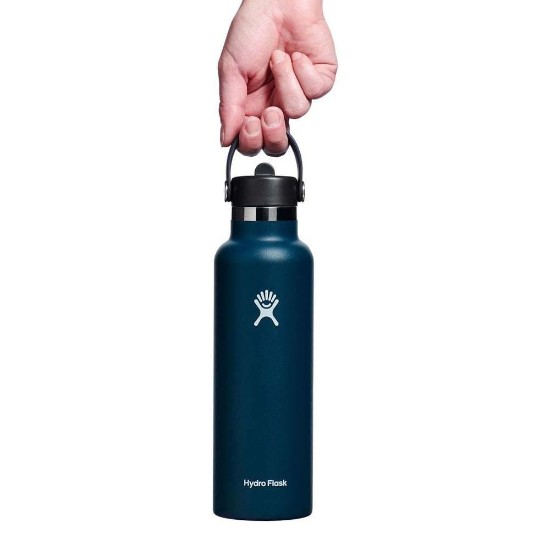 Lämpöä eristävä pullo, ruostumaton teräs, 620 ml, "Standard Straw", Indigo - Hydro Flask
