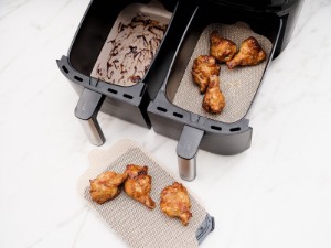 4er Set Antihaft-Schutzfolien für Doppelfritteuse „AirFryer“, Fiberglas - NoStik