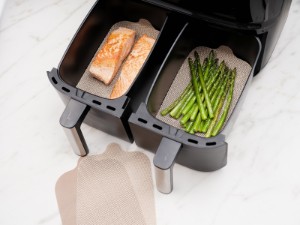 4er Set Antihaft-Schutzfolien für Doppelfritteuse „AirFryer“, Fiberglas - NoStik