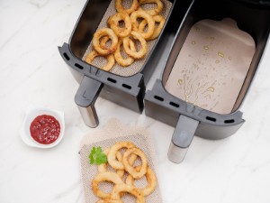 4er Set Antihaft-Schutzfolien für Doppelfritteuse „AirFryer“, Fiberglas - NoStik