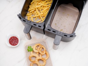 4er Set Antihaft-Schutzfolien für Doppelfritteuse „AirFryer“, Fiberglas - NoStik