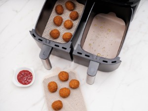4er Set Antihaft-Schutzfolien für Doppelfritteuse „AirFryer“, Fiberglas - NoStik