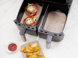 4er Set Antihaft-Schutzfolien für Doppelfritteuse „AirFryer“, Fiberglas - NoStik