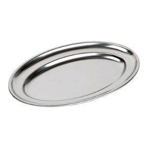 Oval serveringsbakke, rustfrit stål, 35 × 22 cm, "Latina" - BRA