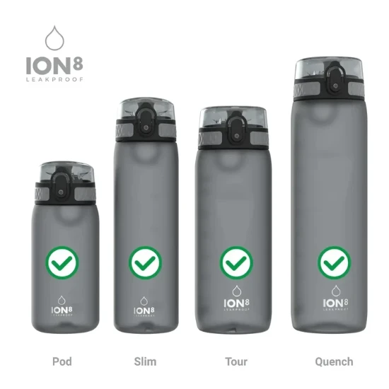 Tætningstilbehørssæt til flasker, 8-delt, silikone, Transparent - Ion8