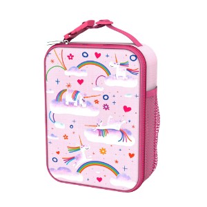 Isı yalıtımlı öğle yemeği çantası, 26,5 × 19,5 cm, Unicorn Rainbows - Ion8