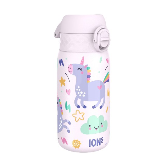 Çocuklar için su şişesi, paslanmaz çelik, 320 ml, Unicorns - Ion8