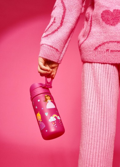 Steklenica za vodo za otroke, nerjaveče jeklo, 400 ml, Princess - Ion8