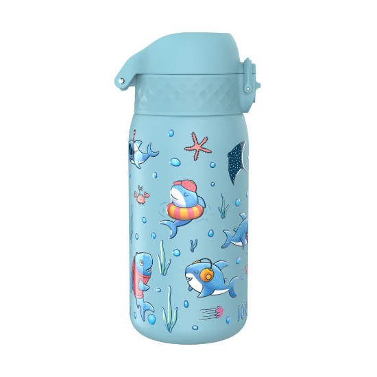 Water bottle for children, stainless steel, 400 ml, Sharks - Ion8