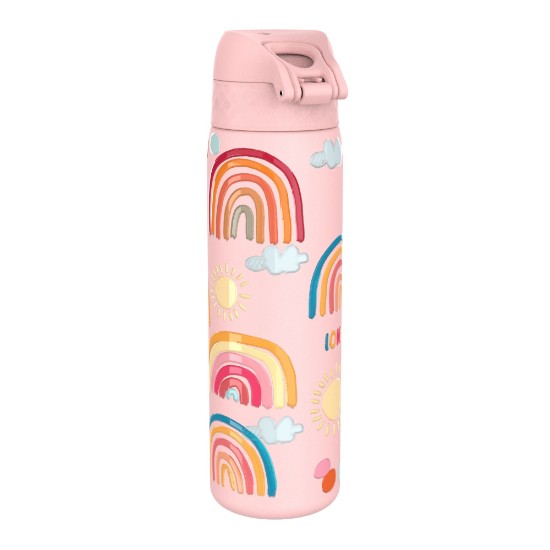 "Slim" water bottle for children, stainless steel, 600 ml, Rainbows - Ion8