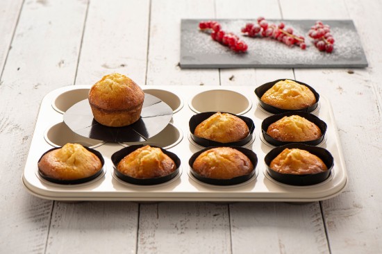 12 adet yeniden kullanılabilir fırın tepsisi seti, muffinler için, fiberglas, 5 × 5 cm - NoStik