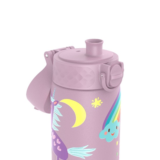 "Slim" water bottle for children, stainless steel, 600 ml, Unicorns - Ion8