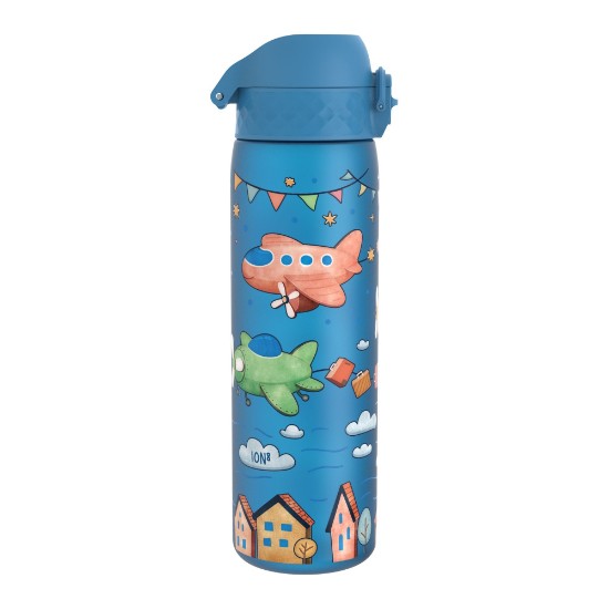 Botella de agua "Slim" para niños, recyclon™, 500 ml, Airplanes - Ion8