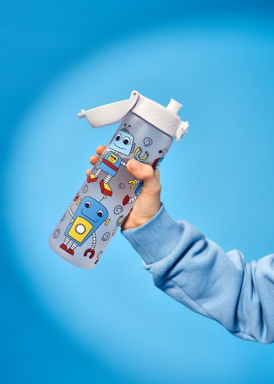 Trinkflasche „Slim“ für Kinder, Recyclon™, 500 ml, Robots - Ion8