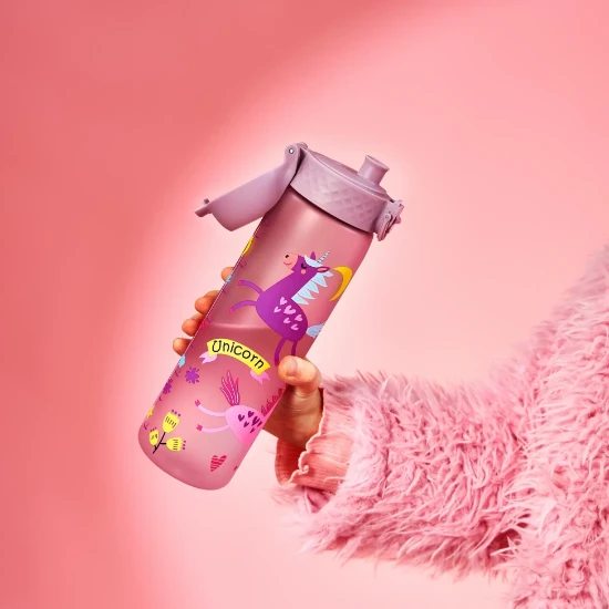 Детска бутилка за вода "Slim", recyclon™, 500 ml, Unicorns - Ion8
