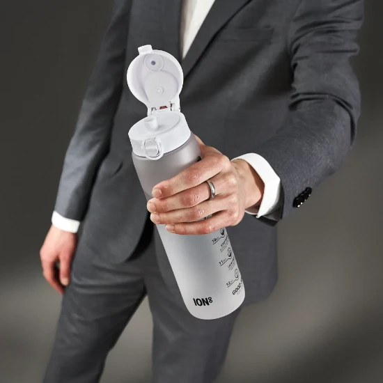 Butelka na wodę „Times To Drink”, recyklon™, 1L, Ice - Ion8
