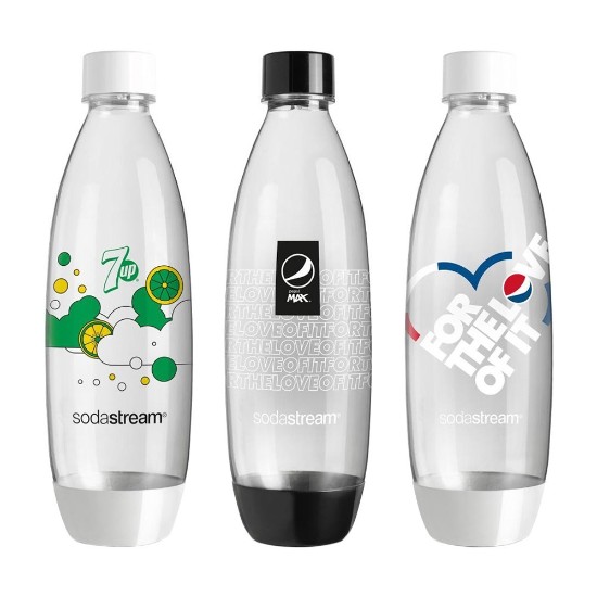 3-delt kulsyreflaskesæt, 1 L, plastik - SodaStream
