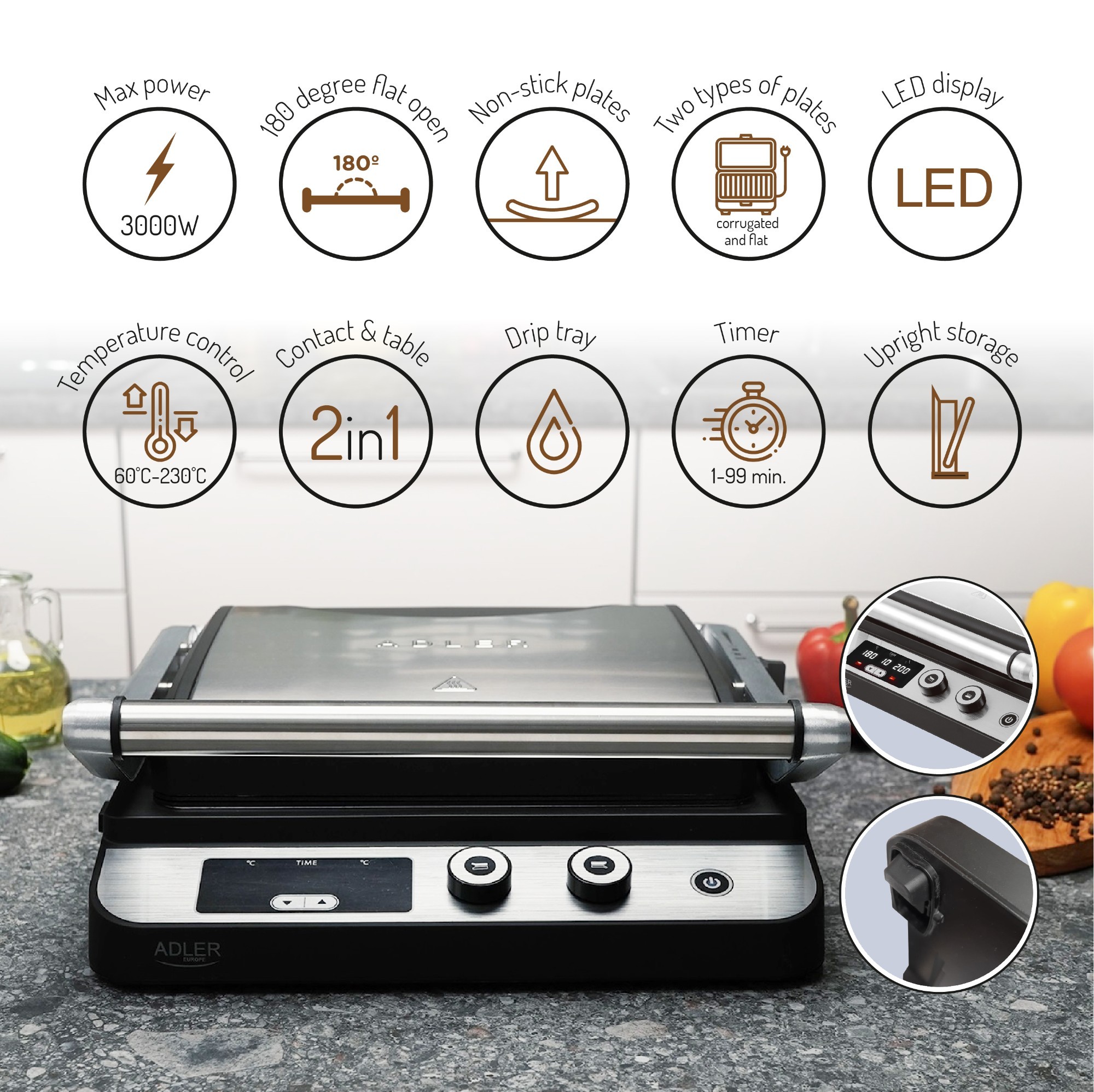 Boîte à Déjeuner Chauffante électrique 100 W – 3 En 1 à Chauffage Rapide Portable Pour Adultes, 12 V/24 V/220 V Avec 2 Récipients (simple Et Compartiment) Pour Voiture, Camion, Bureau (3